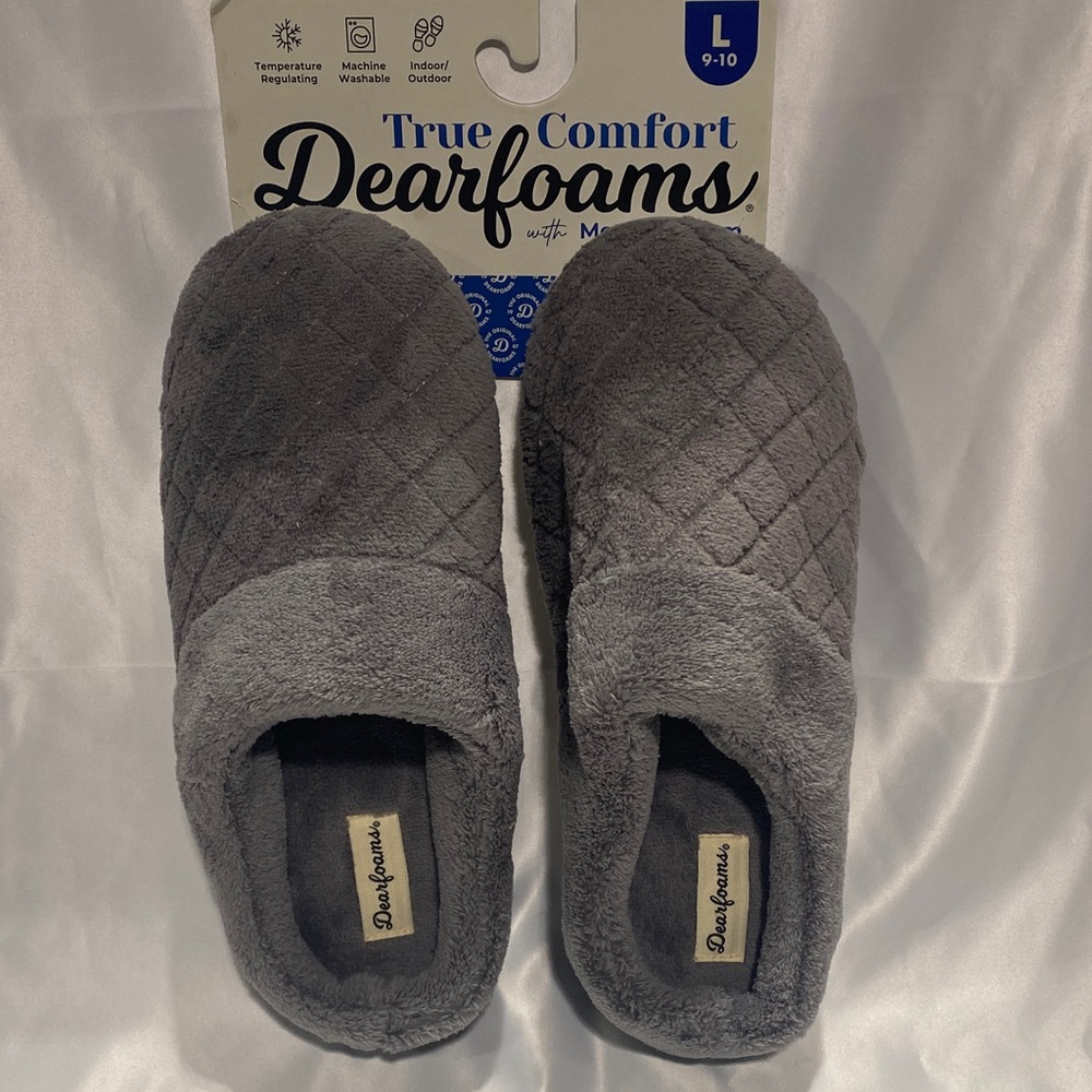 Dearfoams Libby Quilted Terry Womens Memory Foam Clog Slippers‎